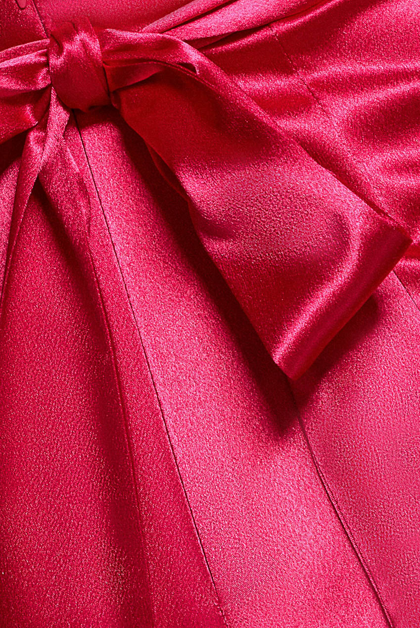 Satin Cowl Neck Jumpsuit - Cerise TR234VP