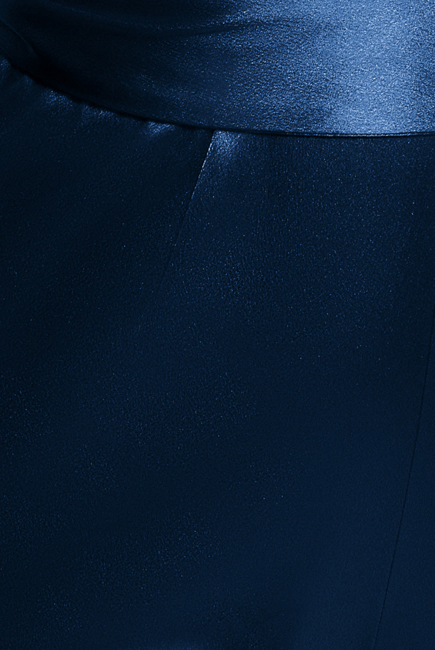 Satin Cowl Neck Jumpsuit - Navy Blue TR234VP