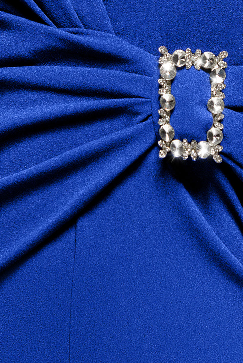 Buckle Plunge Bow Detail Jumpsuit - Royal Blue TR248VP