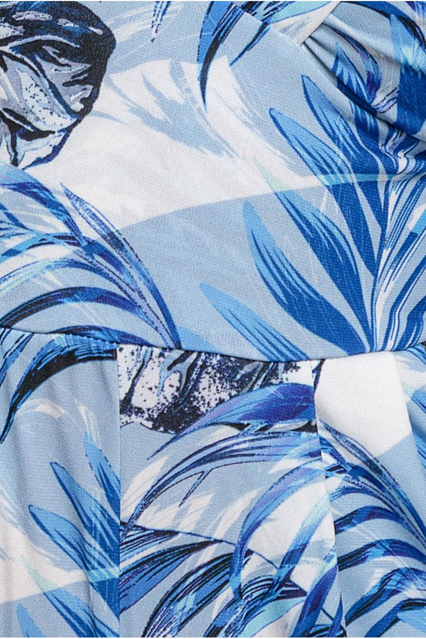 Tropical Print Jumpsuit - Blue TR356