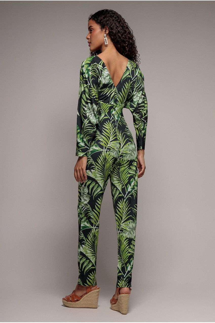 Tropical Print Jumpsuit - Green TR356