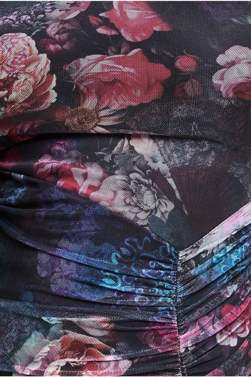 Printed Sheer Leggings - Black TR385