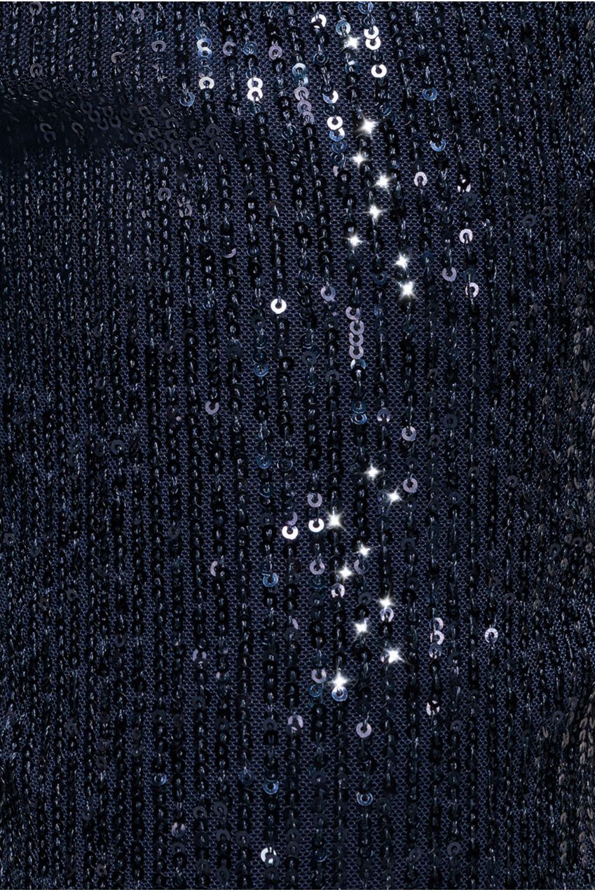 Sequin Cuffed Ankle Trouser - Navy TR360