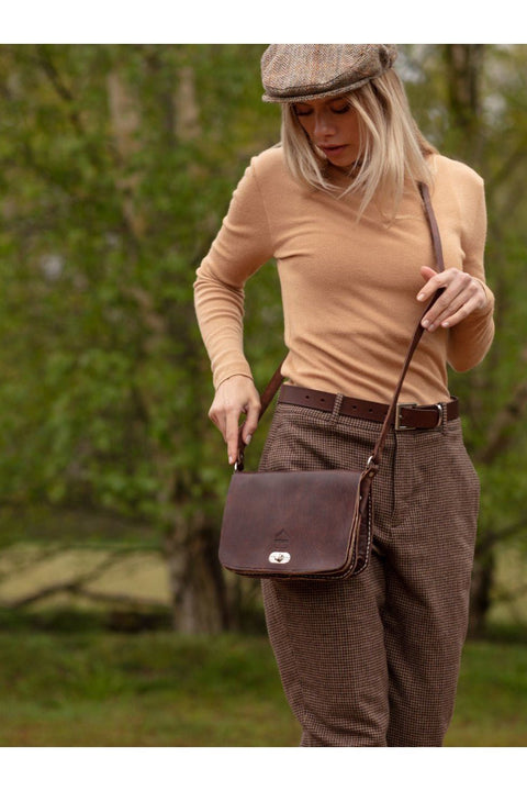 The Kenitra Cross-Body Bag In Dark Brown by Berber Leather