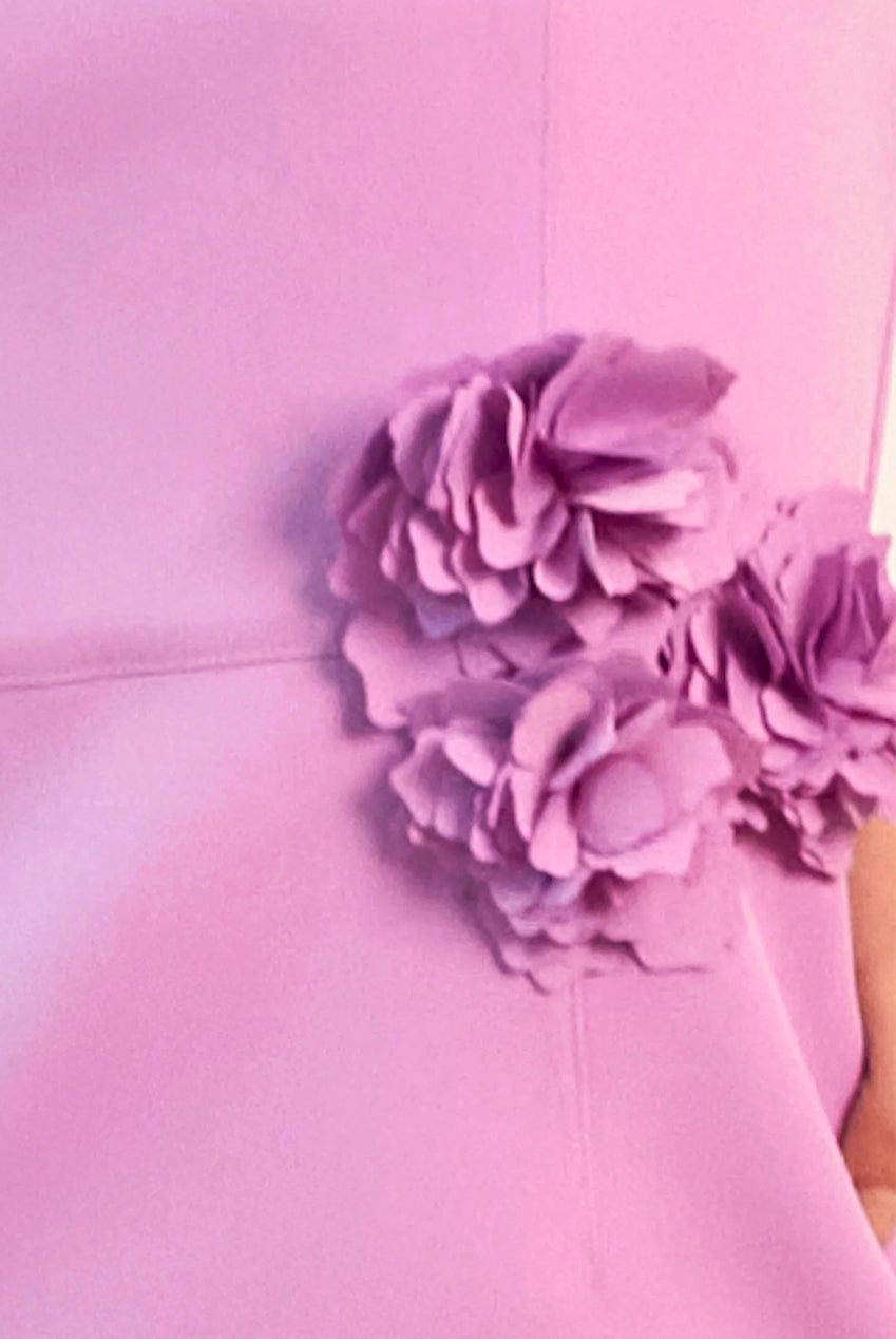 Rosette Detail Bodycon Dress In Lilac UM24194LI