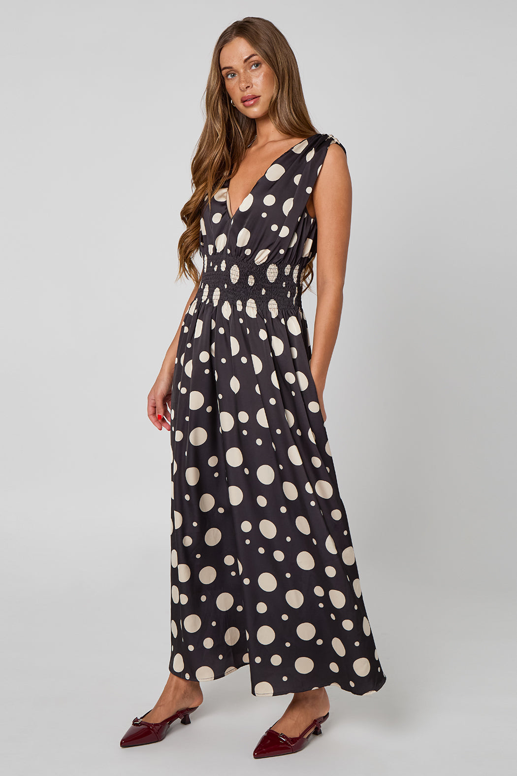 Spot Elasticated Waist Maxi Dress 40DRS37914-c9