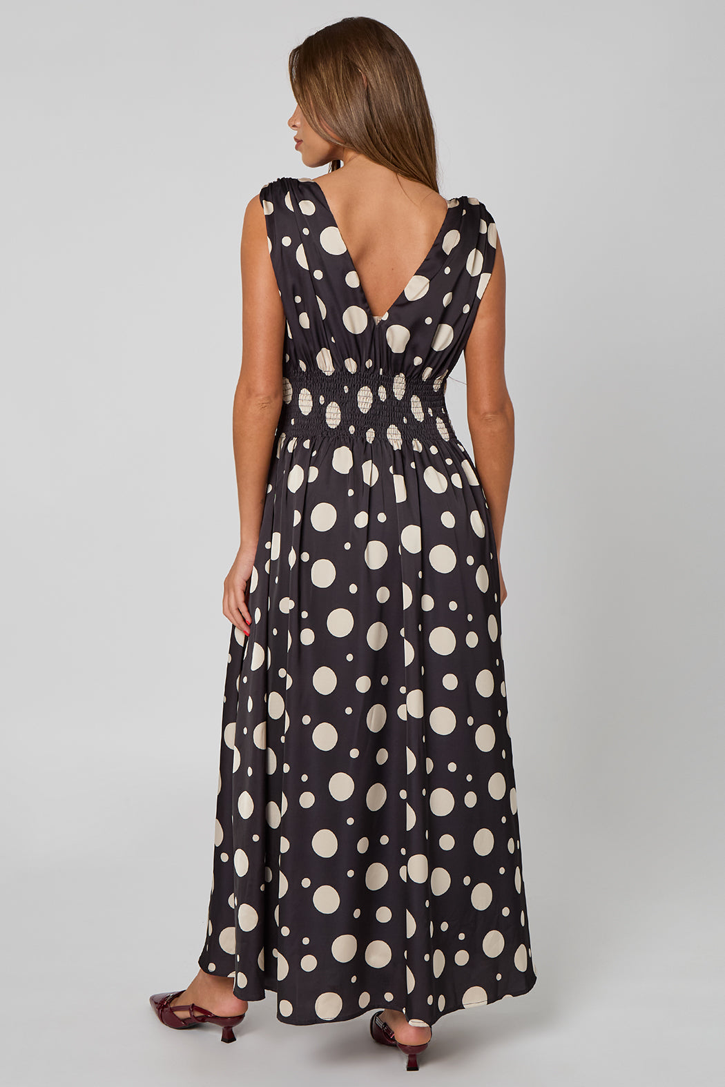 Spot Elasticated Waist Maxi Dress 40DRS37914-c9