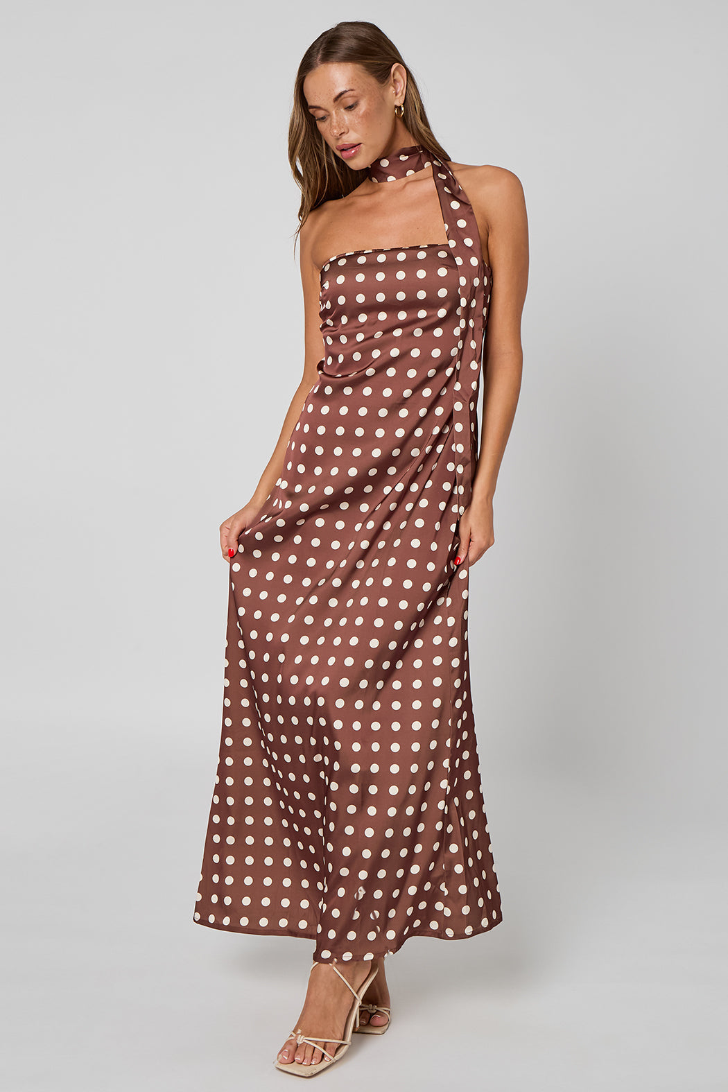 Spot Bandeau Maxi Dress 40DRS37487-c24