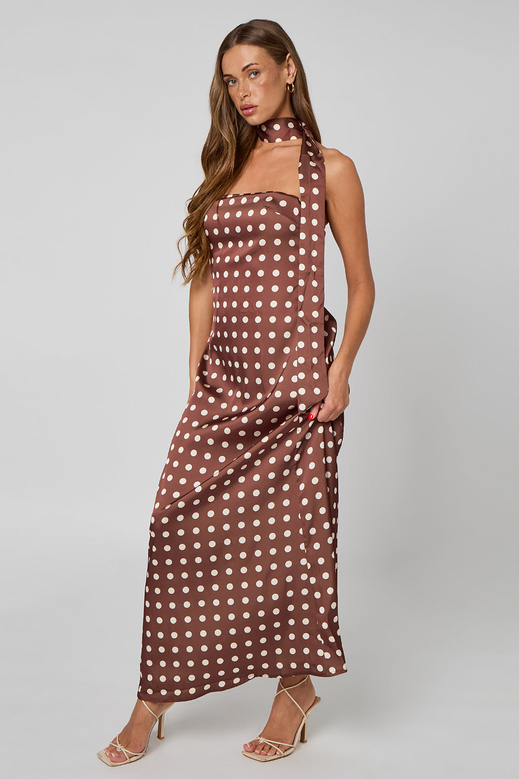 Spot Bandeau Maxi Dress 40DRS37487-c24