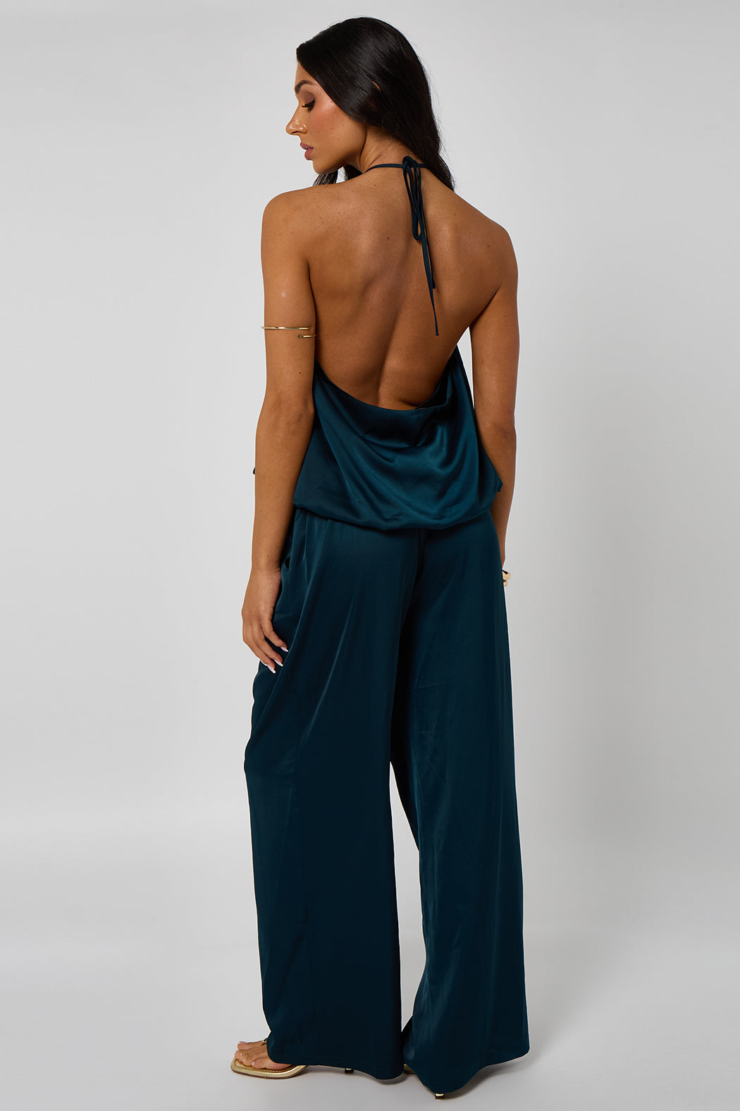 Halterneck Ruched Top With Bubble Hem 40TOP36997-c47