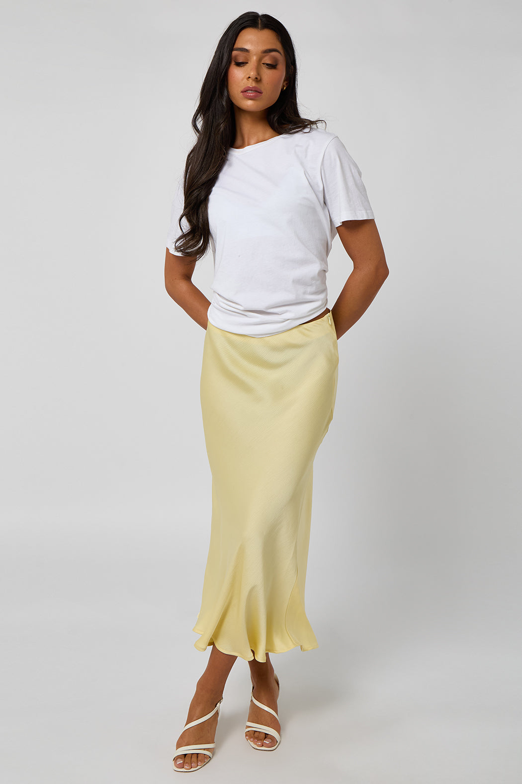 Lemon Midi Skirt With Texture 40SKT36930-c88