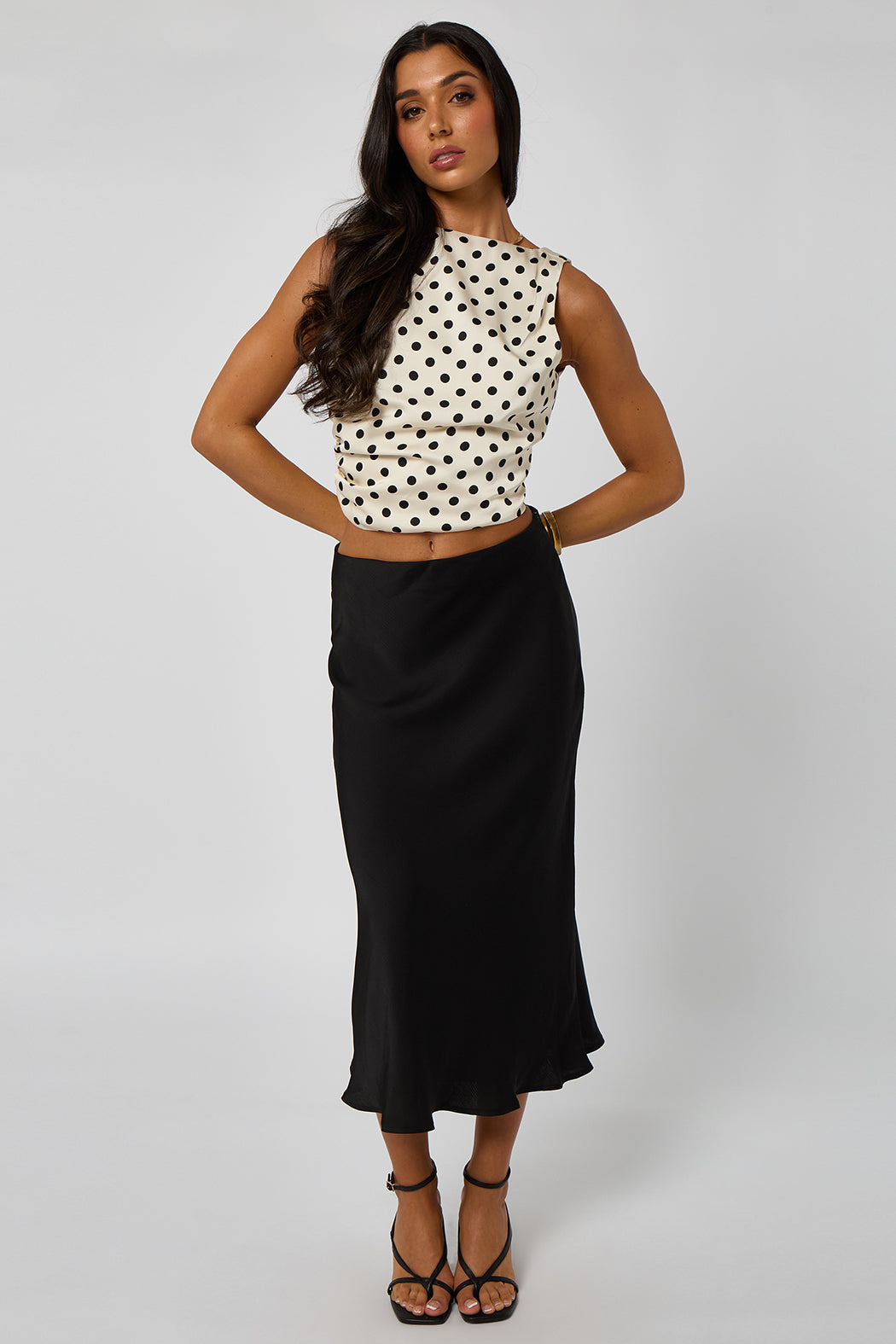 Polka Satin Tie Back Top 40TOP31326-c19