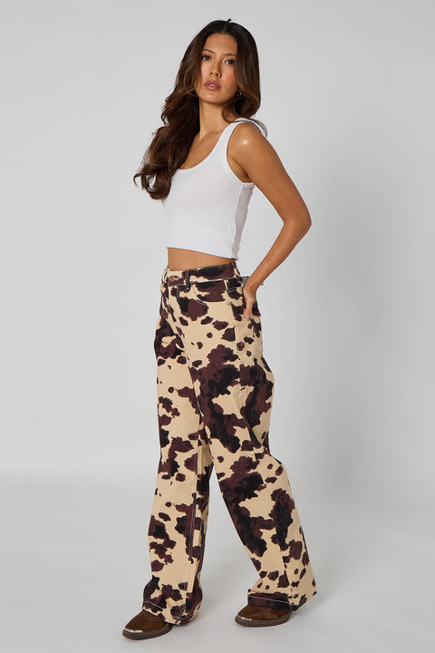 Cow Print Jeans by Urban Bliss