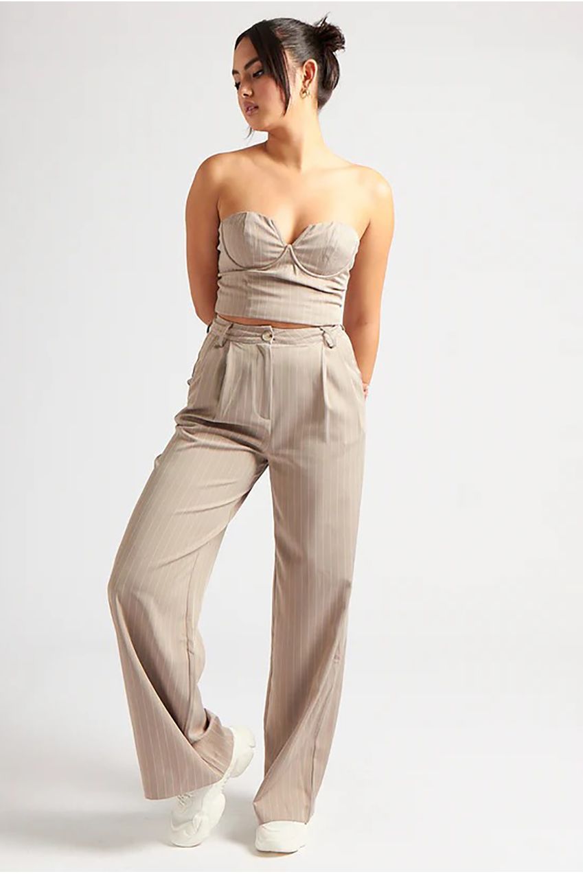 Stripe Tailored Corset Top 40TOP31529-C21