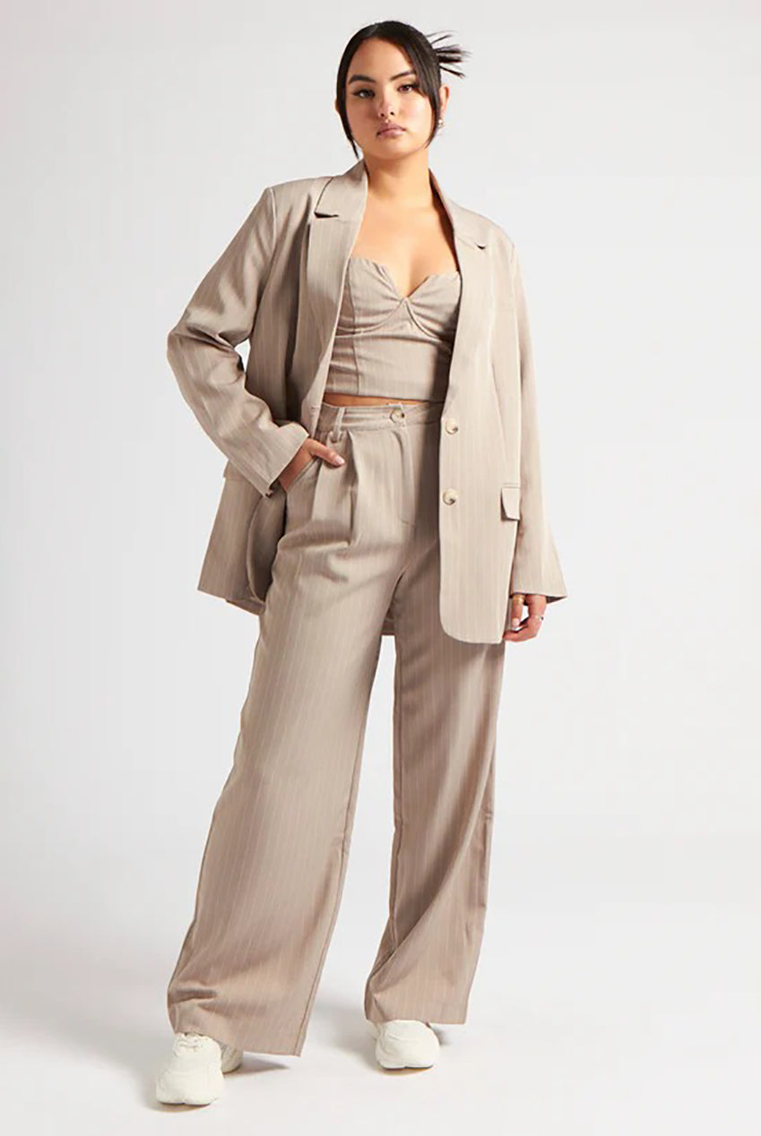 Stripe Wide Leg Trouser 40TRS31544-C21