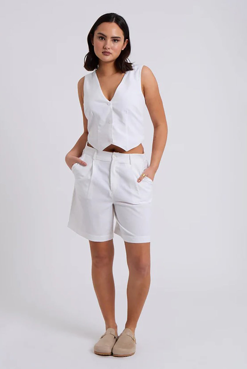 White Linen Blend Short 40TRS32889