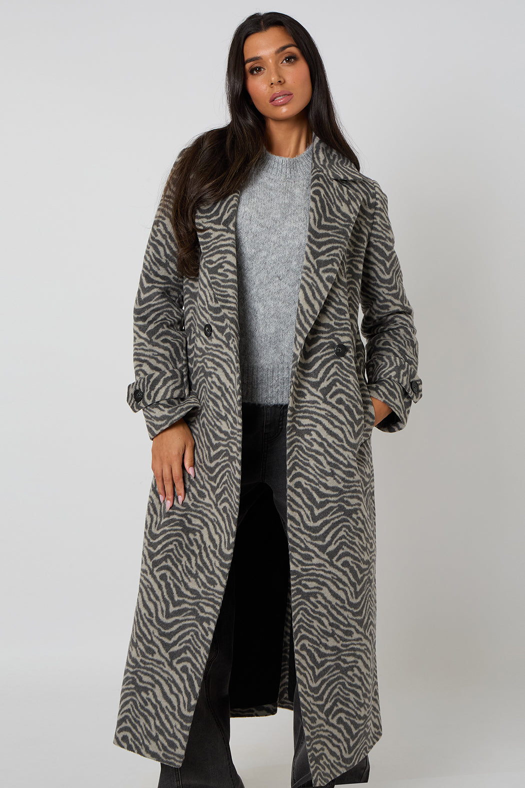 Longline Zebra Formal Coat 40JKT37132-c8
