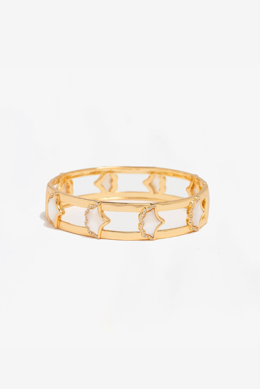 Gingko Gold Shell Bangle US01-10178