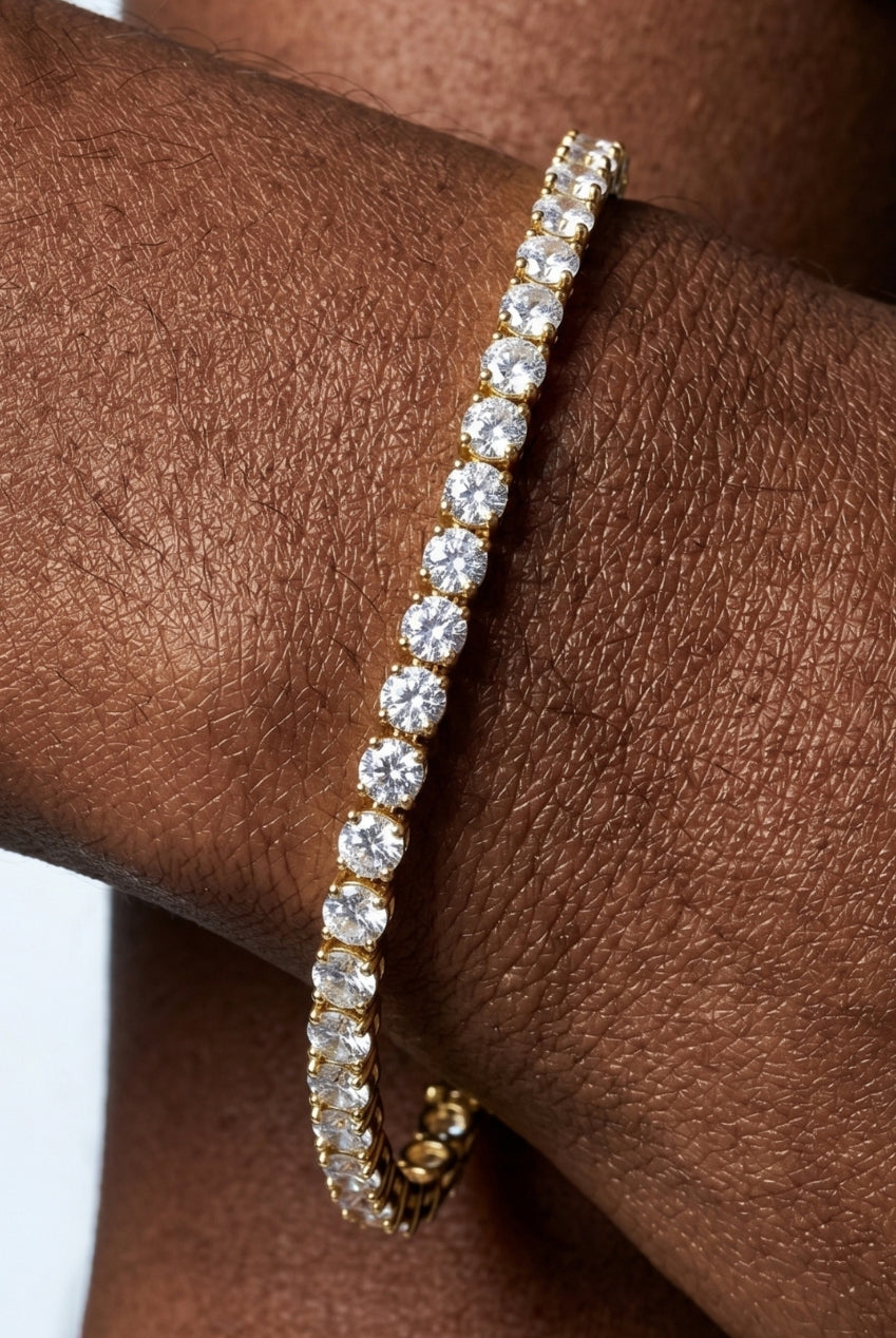 Shikaku Gold Stone Tennis Bracelet US01-10420