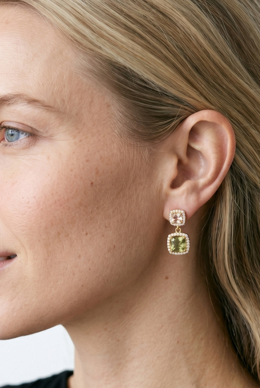 Shikaku Square Stone Drop Earrings US01-11571
