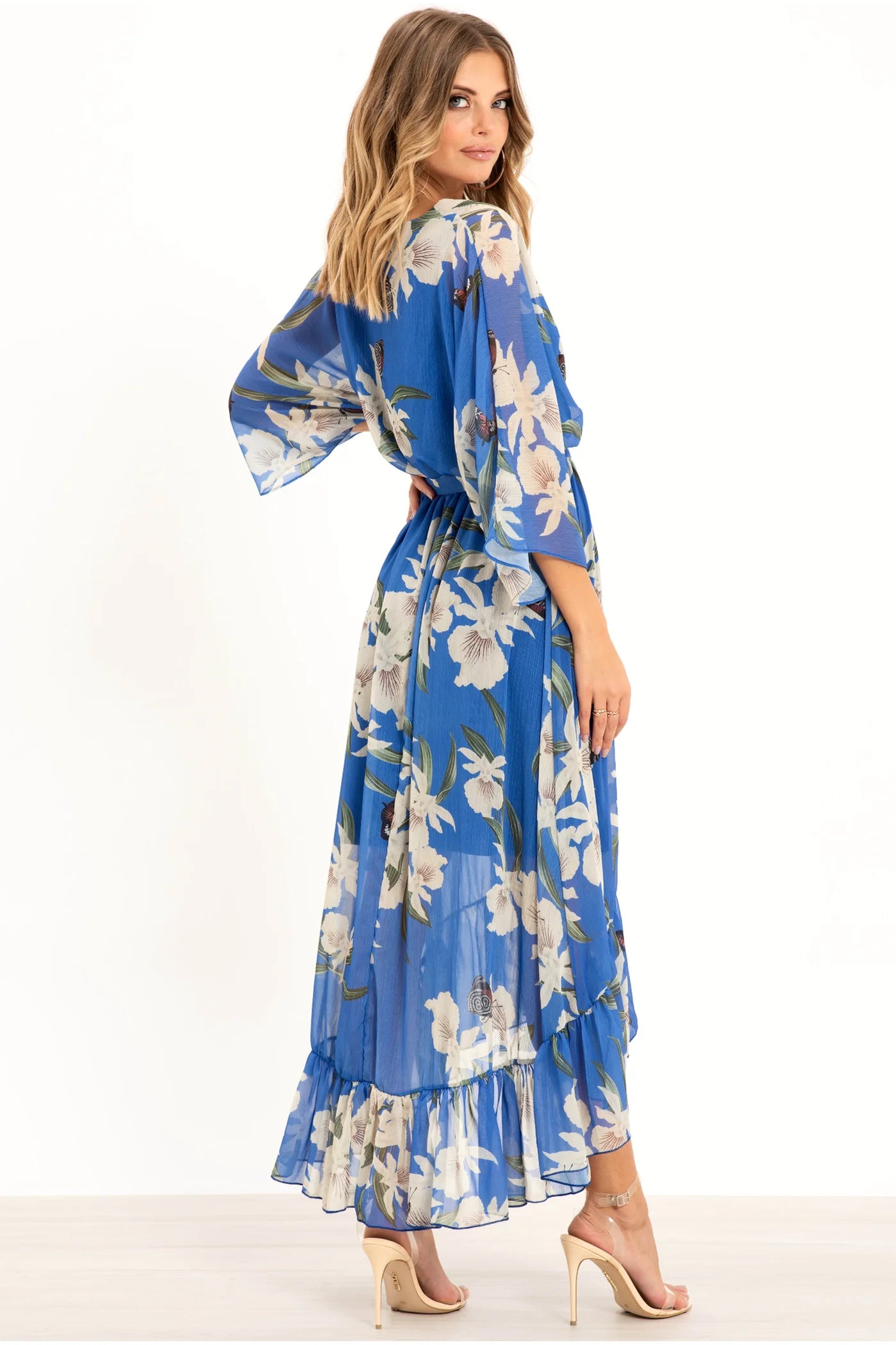 Kimono Wrap Floral Dress UTSS20015