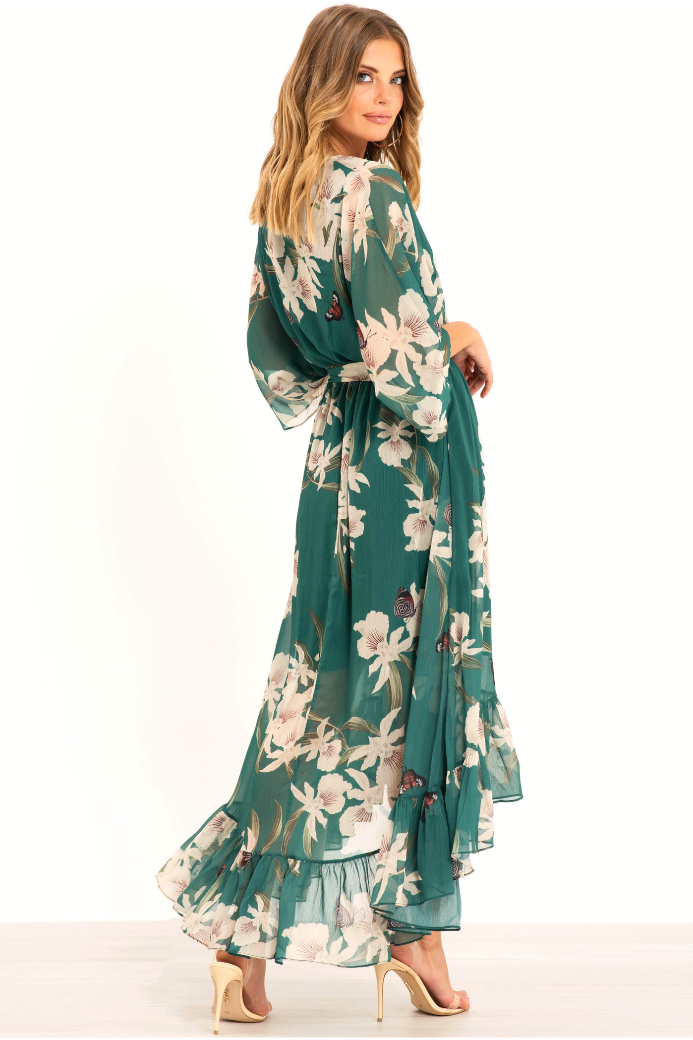 Kimono Wrap Floral Dress UTSS20015