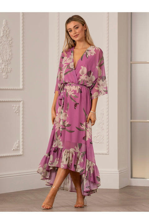 Kimono Wrap Floral Dress by Urban Touch