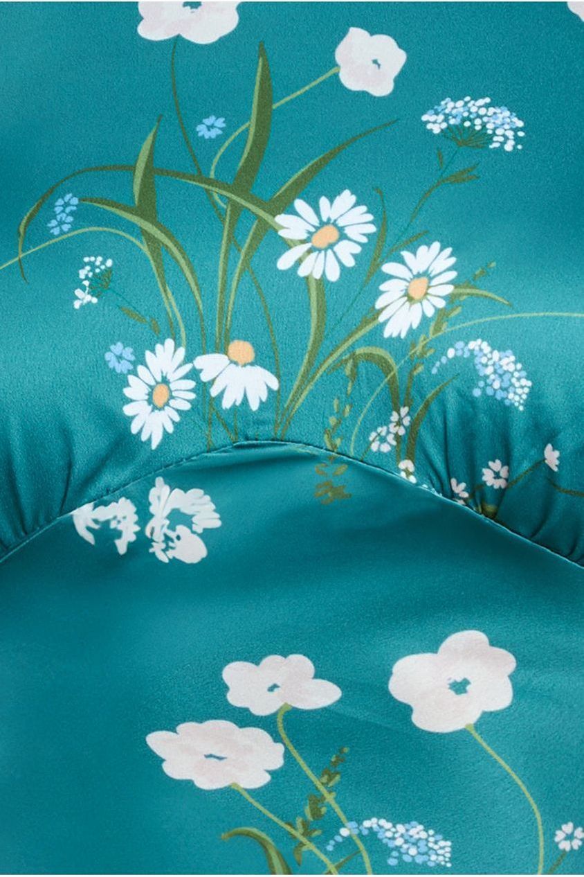 Floral Print Satin Maxi Dress UTSS23021