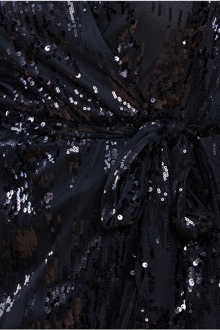 Long Sleeve Sequin Wrap Dress UTAW23011