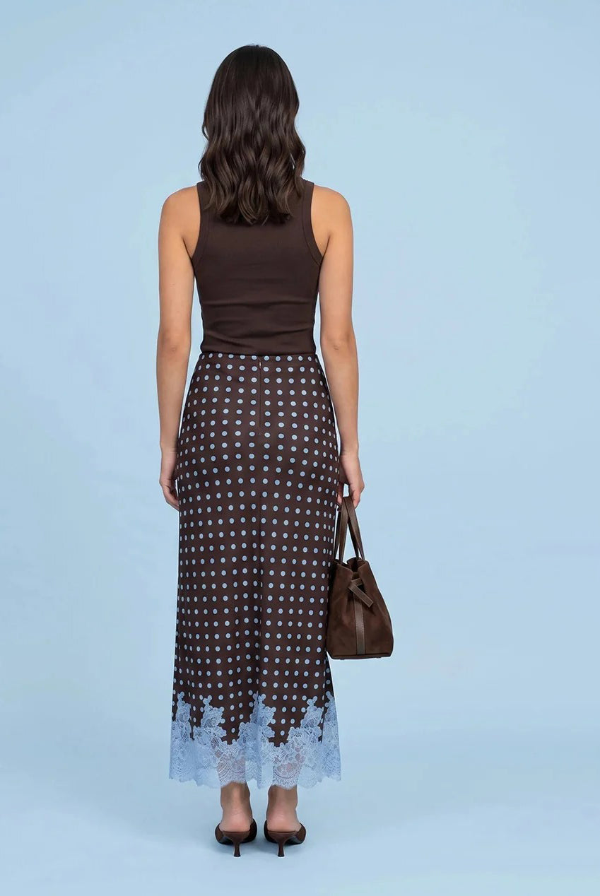 Lace Spot Maxi Skirt 40SKT39986