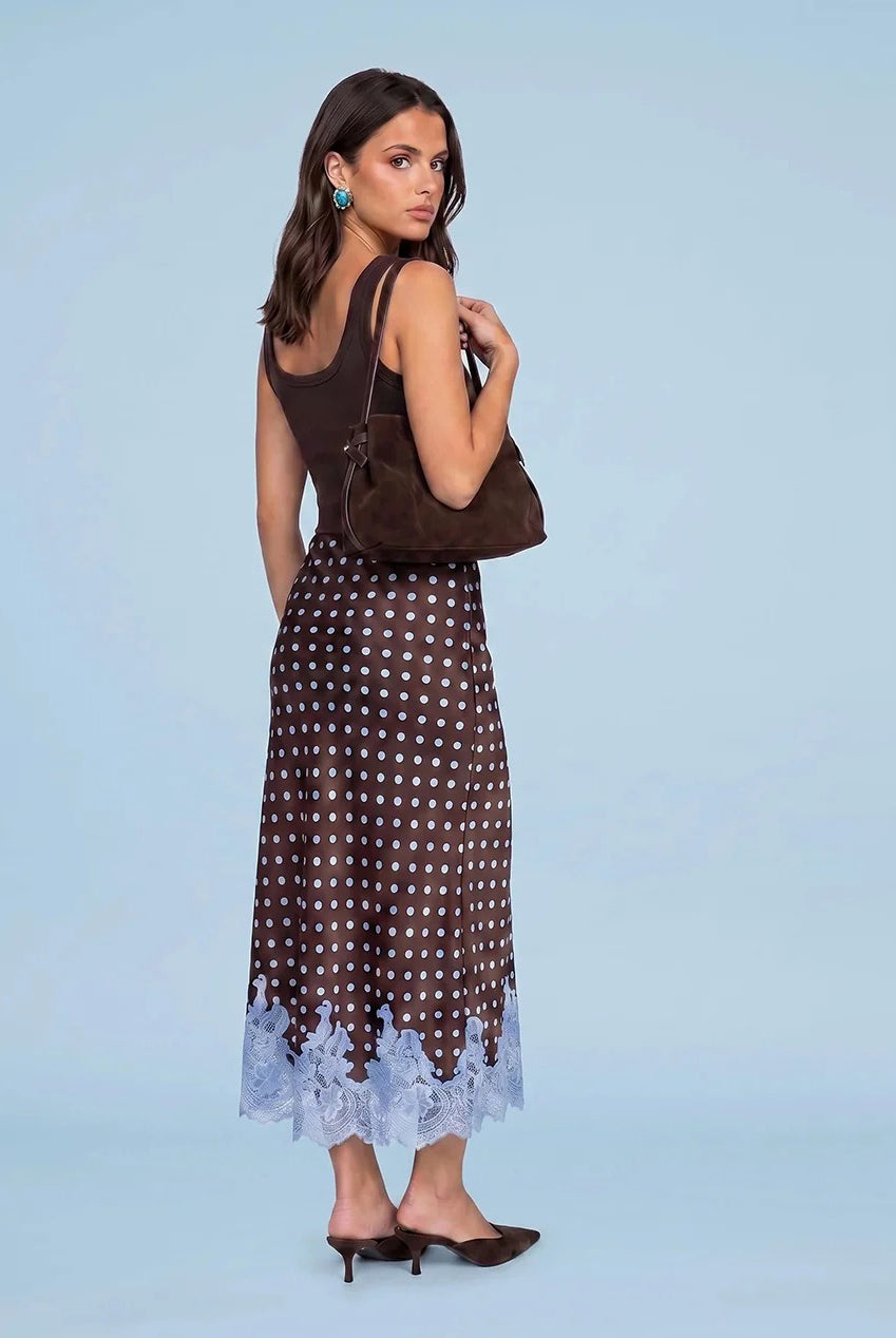 Lace Spot Maxi Skirt 40SKT39986