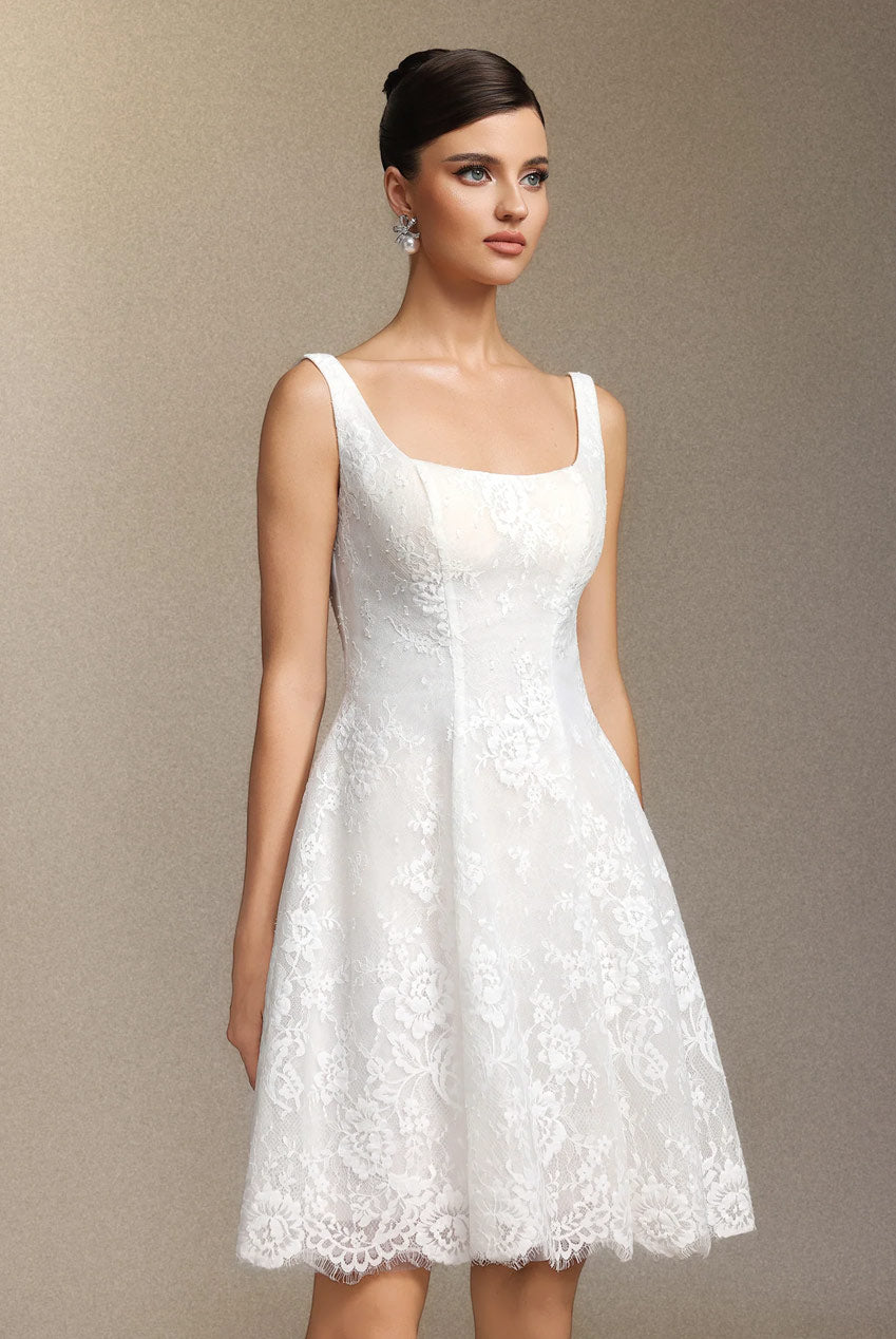 Tutuni Lace Square-neck Halter Mini Dress W250706346