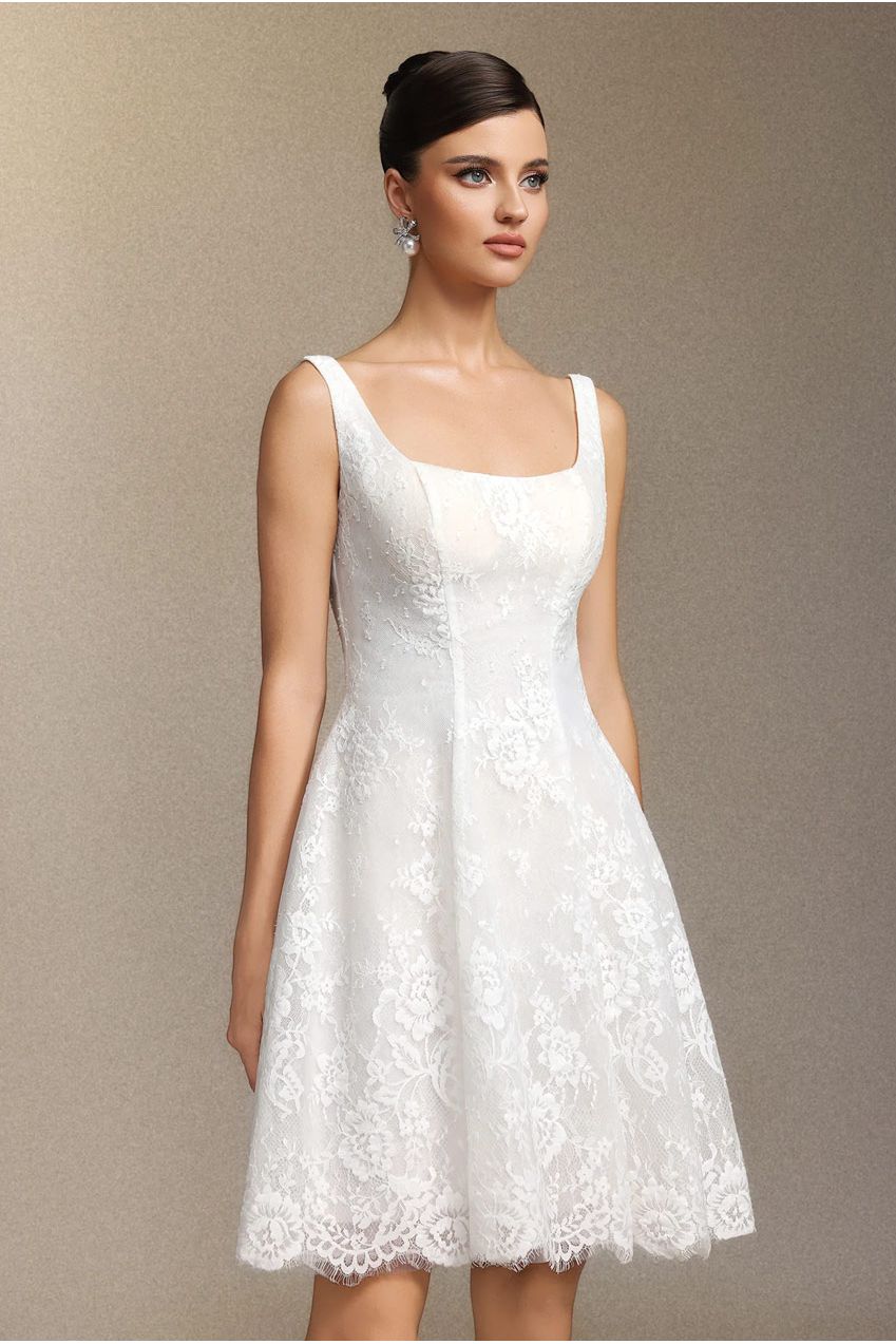 Tutuni Lace Square-neck Halter Mini Dress W250706346