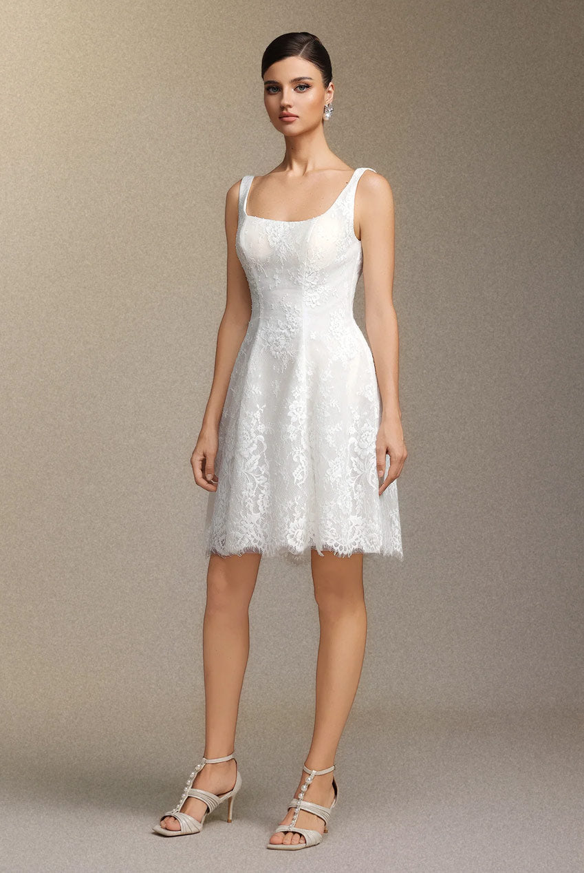 Tutuni Lace Square-neck Halter Mini Dress W250706346