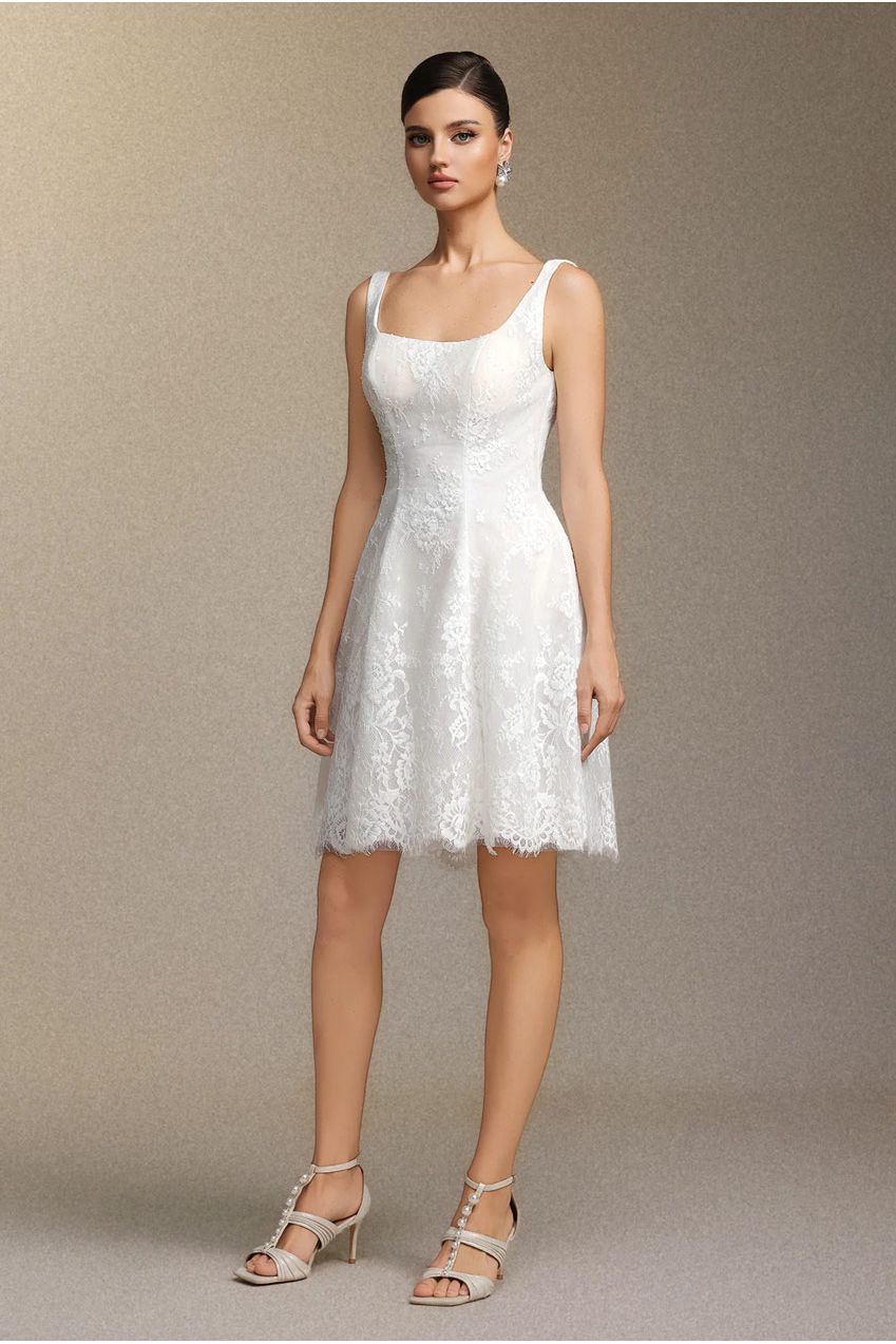 Tutuni Lace Square-neck Halter Mini Dress W250706346