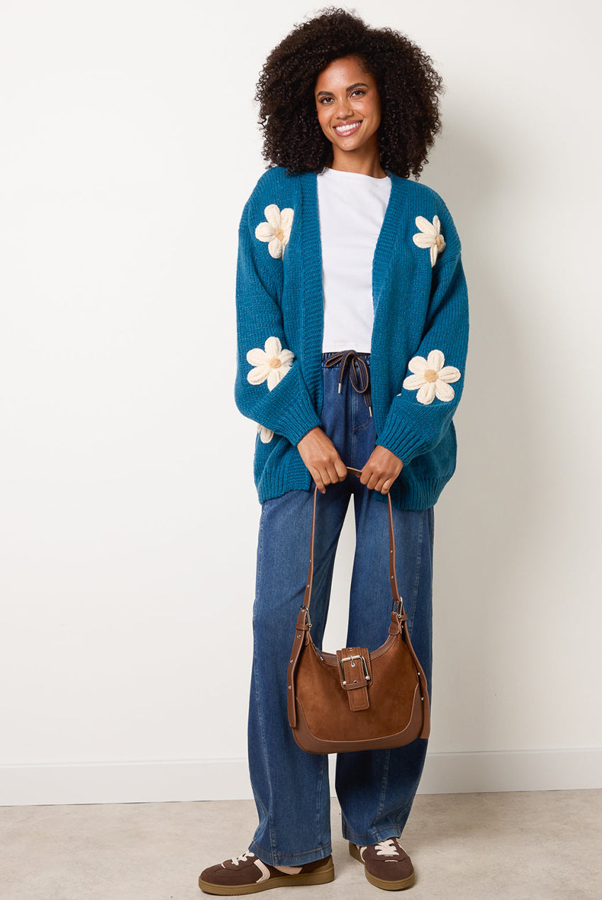 Daisy Large Flower Cardigan WF5257BV043