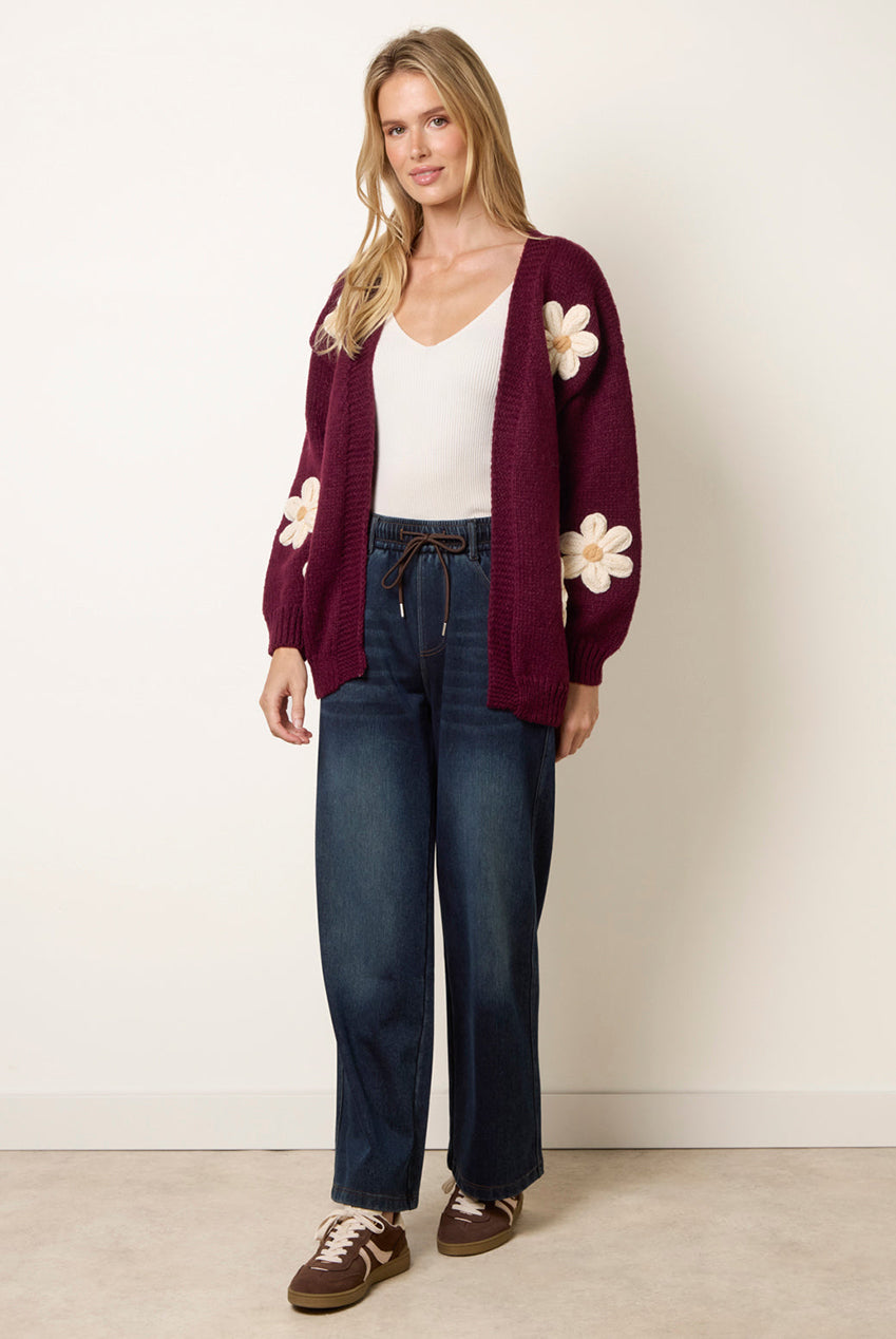 Daisy Large Flower Cardigan WF5257BV034