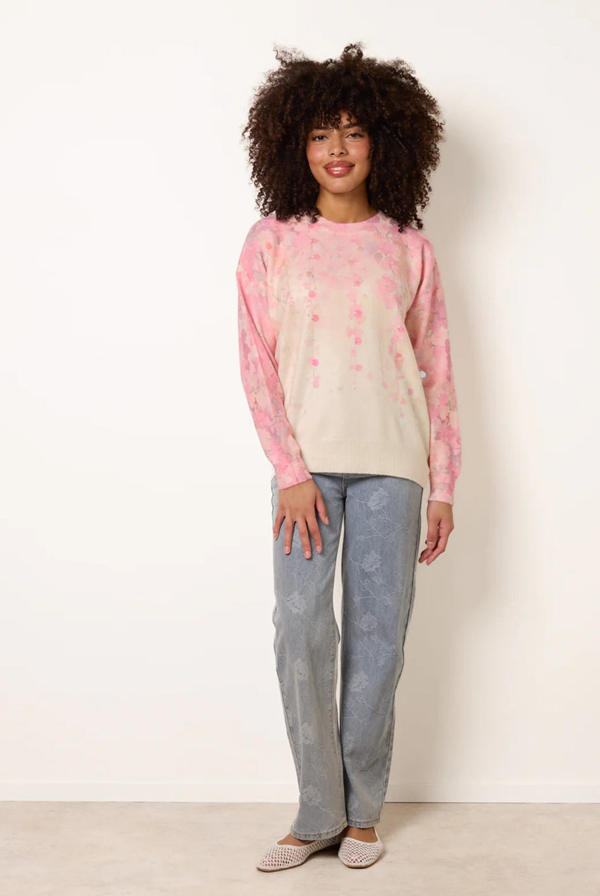Floral Printed Jumper With Disc Sequin Detailing WF5719BV020