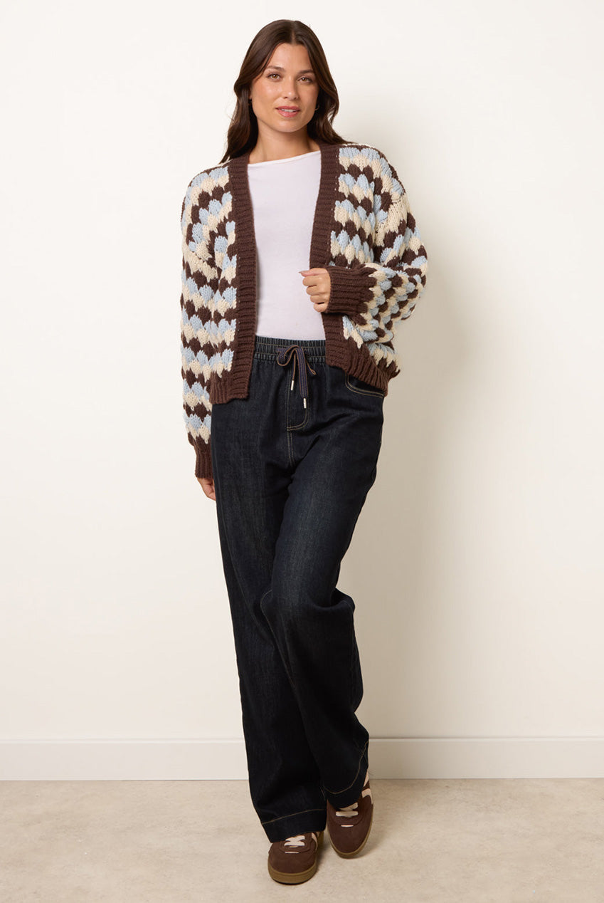 Multicoloured Striped Cardigan WF5790BV459