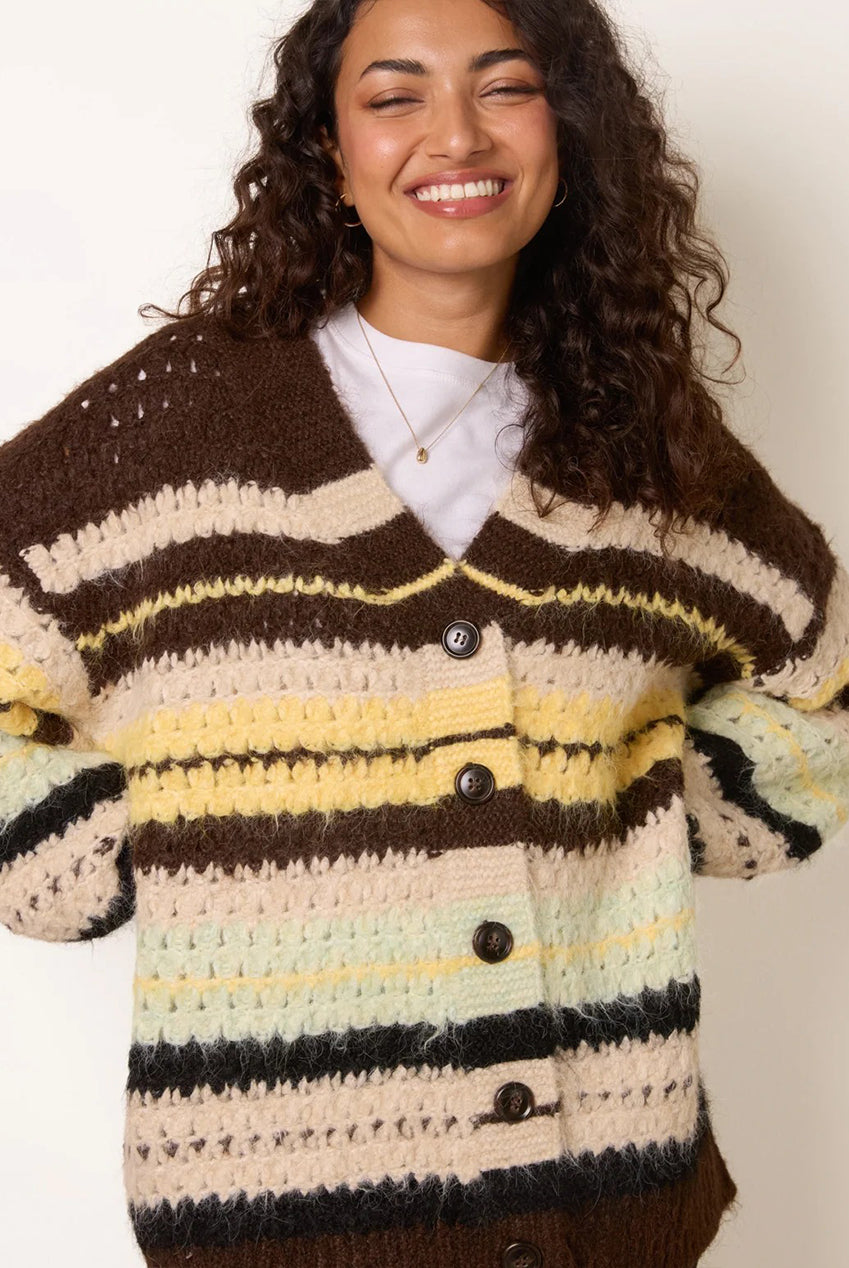 Stripe Pattern Cardigan WF5879BV030