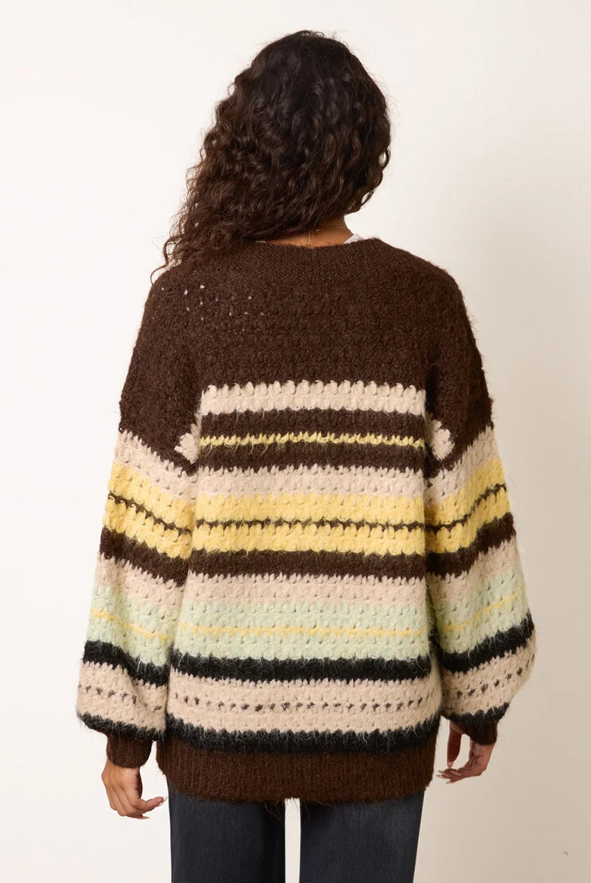 Stripe Pattern Cardigan WF5879BV030