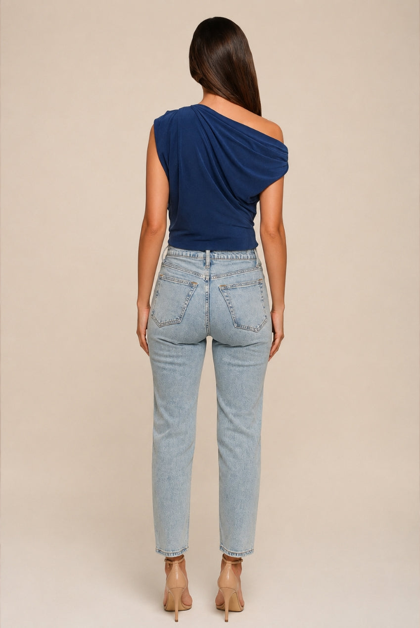Willow Royal Blue Off The Shoulder Top WILLOW-BLUE-TOP