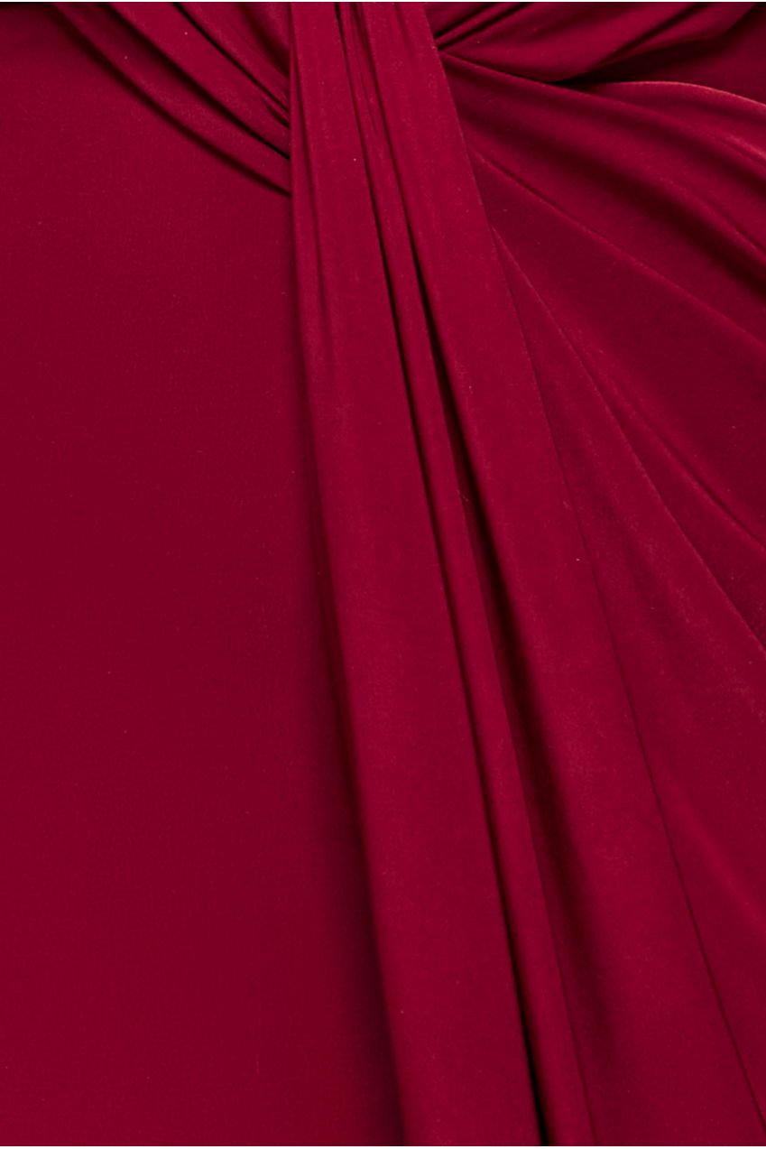 Cowl Plunge Draped Mermaid Maxi Dress - Wine DR4879