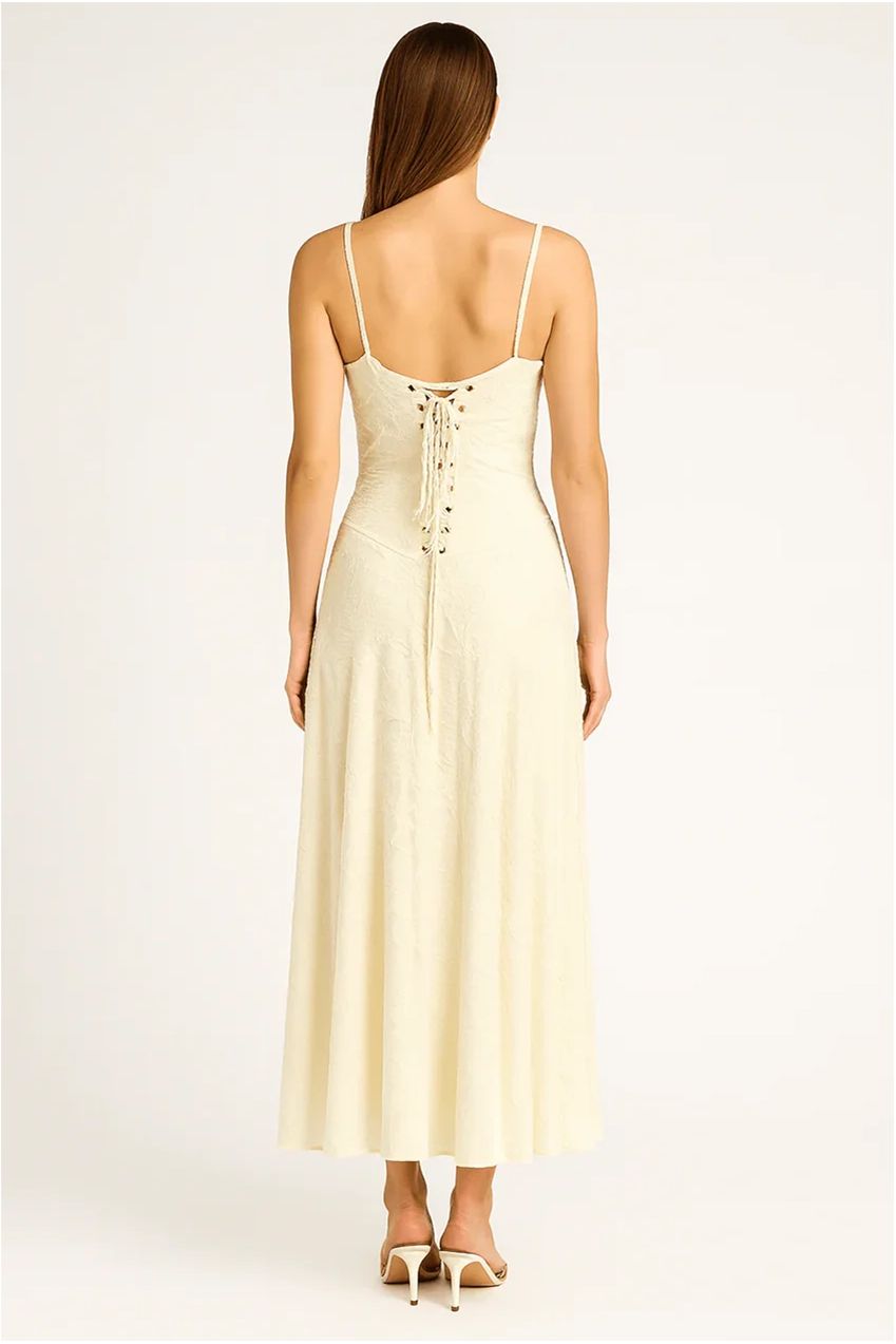 A-Line Jacquard Thin Adjustable Straps Maxi Dress AV-IMD2191