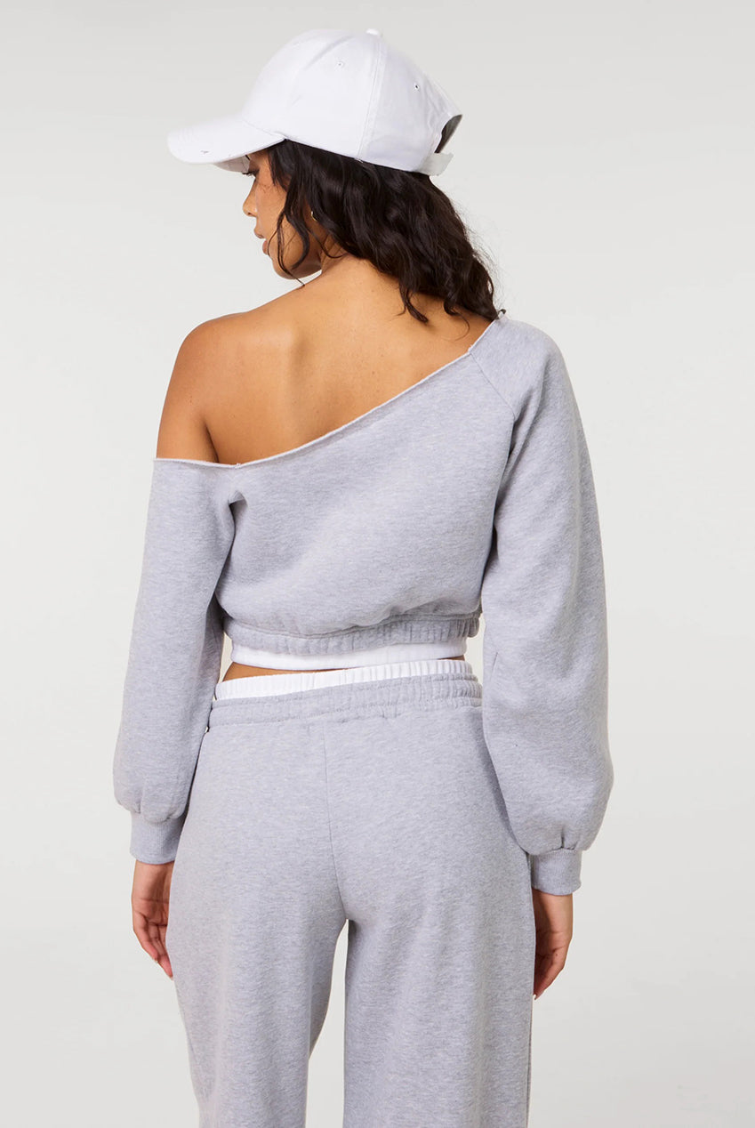 Off The Shoulder Graphic Sweatshirt AW26000P019
