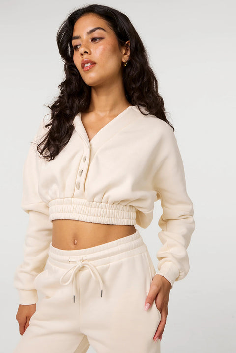 Fleece Lined Cropped Hoodie by Pink Vanilla