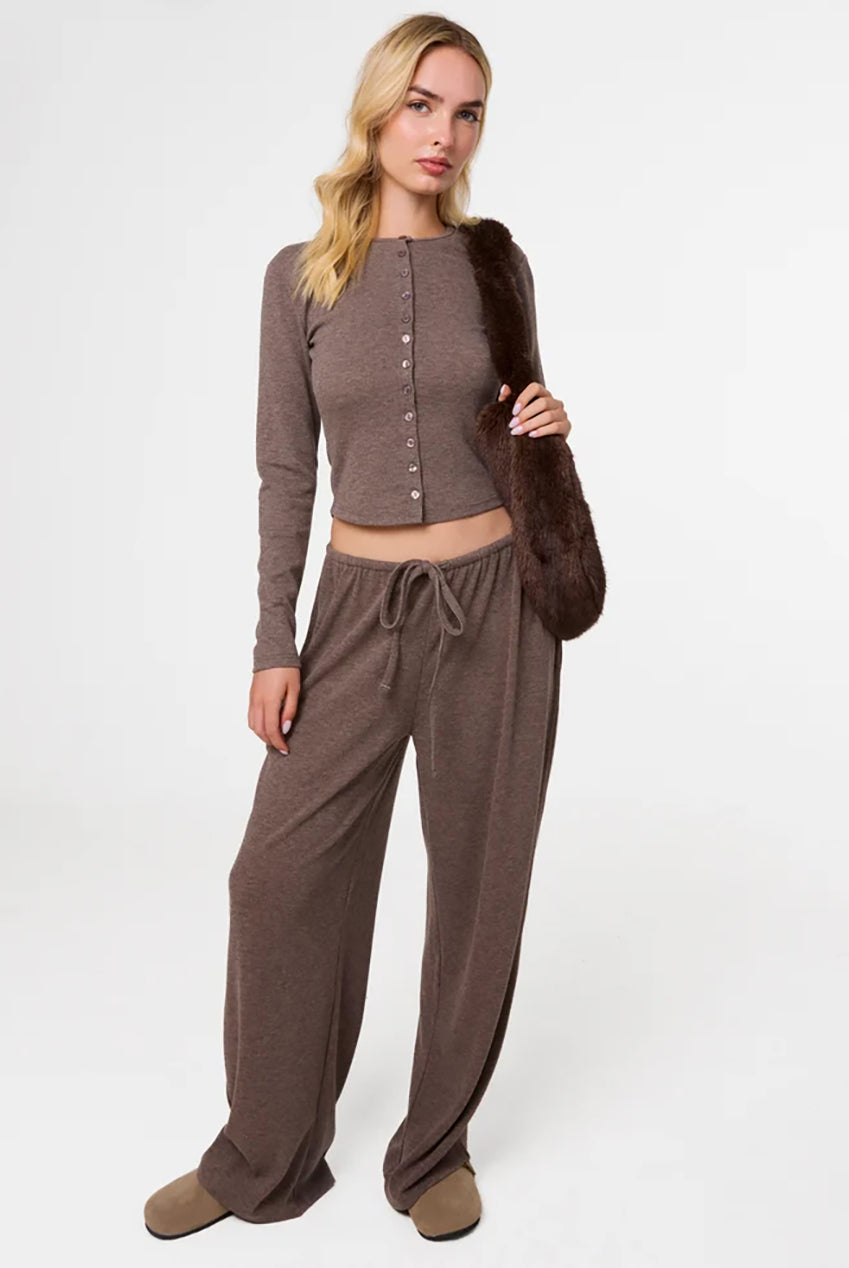 Ribbed Button Up Cardigan AW26055P004