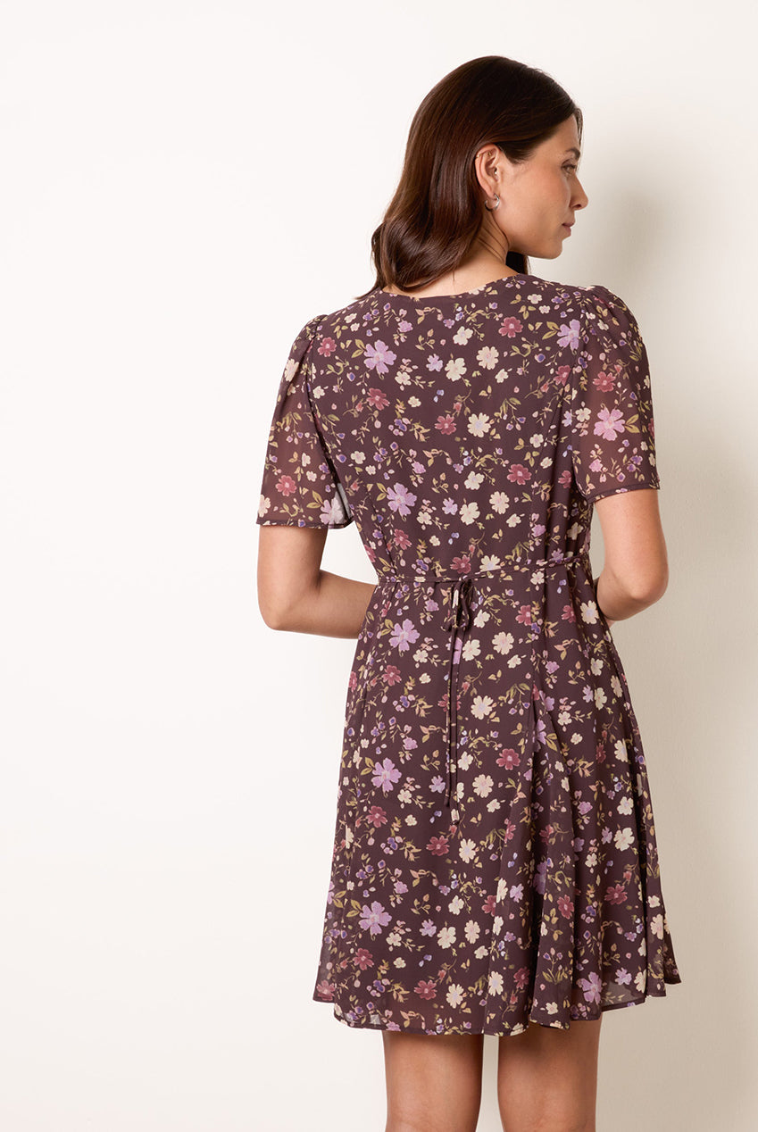 V Neck Floral Mini Dress AW26068B030