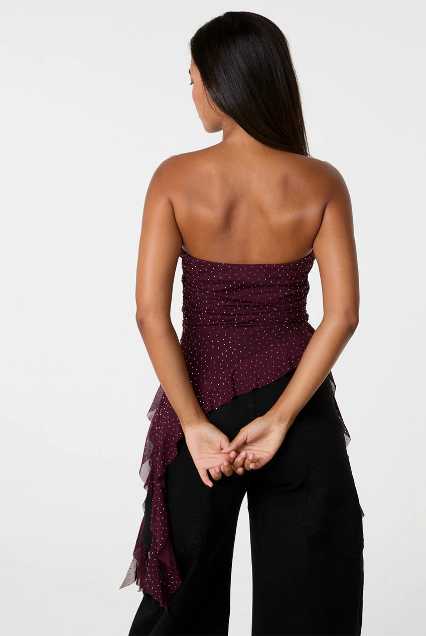 Asymmetric Diamante Bandeau Top AW26137P090
