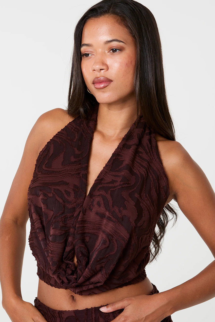 Jersey Jacquard Halter Top AW26147P030
